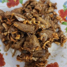 หมูสับผัดกระเทียม ราดข้าว