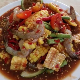 ตำข้าวโพดกุงสด