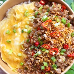 หมูสับคั่วเกลือ+ไข่ข้น