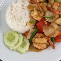 ข้าวราดผัดน้ำมันหอย(3)