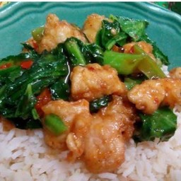 คะน้าไก่กรอบ