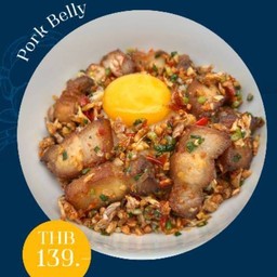 ข้าวหมูสามชั้นพริกกระเทียม+ไข่ดองซีอิ๊วญี่ปุ่น