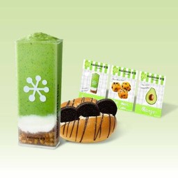 สมูทตี้อะโวคาโดโยเกิร์ต คู่กับ โอรีโอ้ทีรามิสุชิโอะปัง