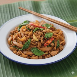 เส้นใหญ่ผัดกะเพรา