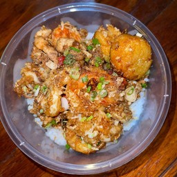 หมึก+เต้าหู้ไข่+คั่วพริกเกลือ