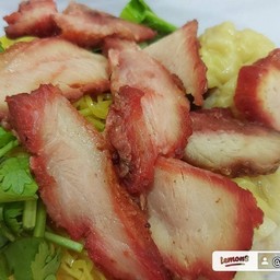 บะหมี่+เกี๊ยวแห้งหมูแดง