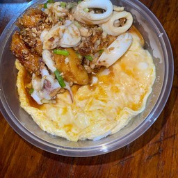 หมึก+เต้าหู้ไข่+คั่วพริกเกลือ+ไข่ข้น