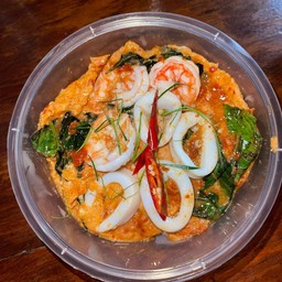 ข้าวห่อหมกทะเลกุ้ง+หมึกไข่ข้น