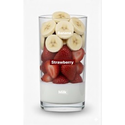 Strawberry + Banana (No syrup, No ice)