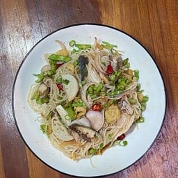 ยำขนมจีนปลาทู+หมูยอ