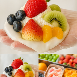 โมจิครีมชีส ไซร์ m /เลือกได้ 2 ครีมชีส /3 ผลไม้ / 1 ผงคลุก