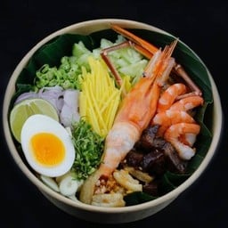 ข้าวคลุกน้ำปลาทะเล กุ้งแม่น้ำ