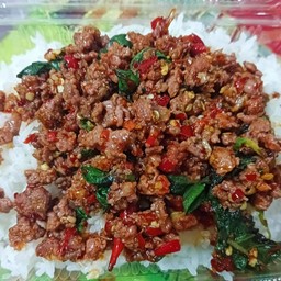 ข้าวกระเพราเนื้อสับ