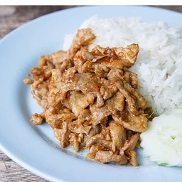 ข้่วราดหมูกระเทียม