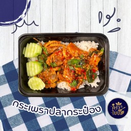 ข้าวราดผัดกะเพราปลากระป๋อง