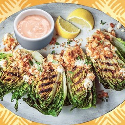 Grilled Kimchi Ranch Salad - สลัดผักย่างซอสกิมจิแรนช์