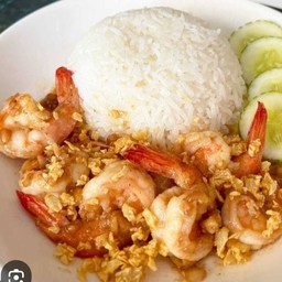 ข้าวกุ้งกระเทียม