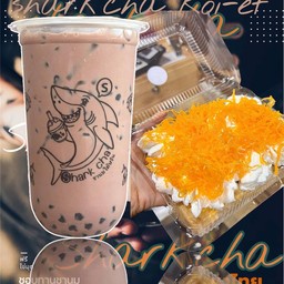 ชานม+ ปังปิ้งวิปครีมฝอยทอง