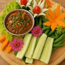 น้ำพริก อ่อง (แคปหมู+ผัก)