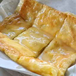 โรตี ใส่ไข่ เนย นม ซอสช็อคโกแลต