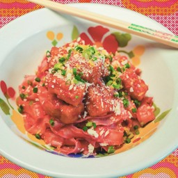 Tom Yum Fettucini - เย็นตาโฟต้มยำเฟตตูชินี่