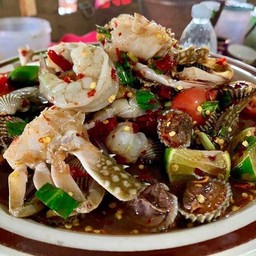 ตำกุ้งสดหอยแครงปูม้า