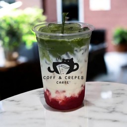 ชาเขียวนมสดสตรอเบอรี่