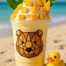 เมนูใหม่!! มะม่วงแฟรปเป้โยเกิร์ตเสิร์ฟพร้อมมุกป๊อปโยเกิร์ตแก้วหมี L 22oz.