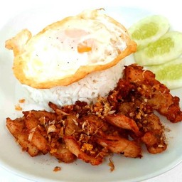 ข้าว ไก่ทอดกระเทียม