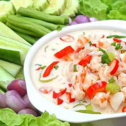 กุ้งหลน ผักสด