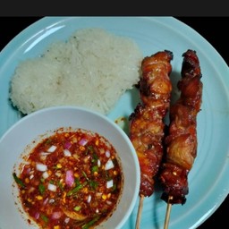 เซ็ตเหนียวไก่ย่าง+น้ำจิ้มแจ๋ว