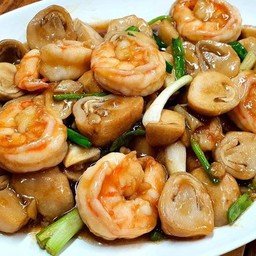 เห็ดฟางผัดกุ้ง