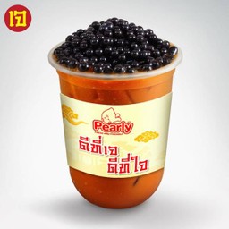 น้ำเต้าหู้ชาไทย + ป๊อปงาดำ