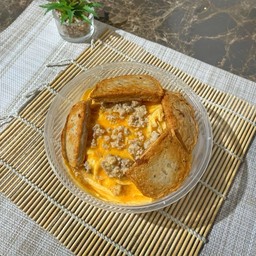 ไข่ข้นหมูสับ+ หมูยอทอด