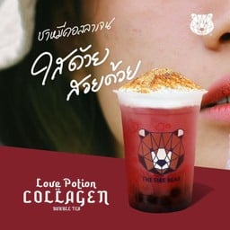 เมนูใหม่!!เลิฟพอร์ชั่นคอลลาเจนหมีพ่นไฟไข่มุกลาวา แก้วหมี L 22oz.