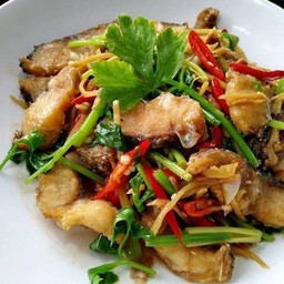 ปลาช่อนผัดคึ่นช่าย