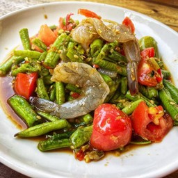 ตำถั่วกุ้งสด