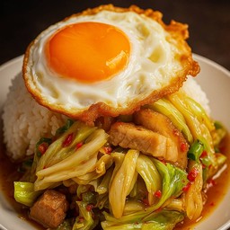 กะหล่ำปลีผัดหมูกรอบ