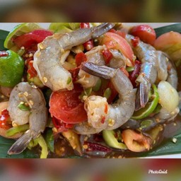 ตำเกาเหลากุ้งสดปลาร้า