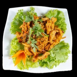 ဝက်ခြောက်စပ် หมูทอดกรอบผัดเผ็ด FRIED PORK (SPICY)