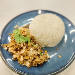 ข้าว+เนื้อปูผัดกระเทียม