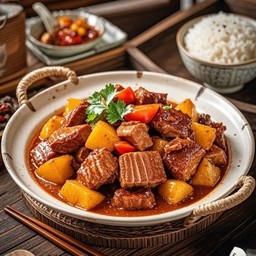 ข้าวเนื้อ红烧牛肉饭