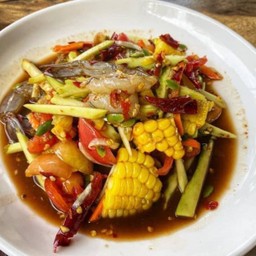ตำมะม่วงข้าวโพดกุ้สดปลาร้า