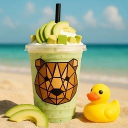 เมนูใหม่!! อโวคาโด้แฟรปเป้โยเกิร์ตเสิร์ฟพร้อมมุกป๊อปโยเกิร์ตแก้วหมี L 22oz.