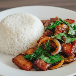ข้าวหมูผัดน้ำพริกเผา