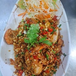 กุ้งแม่น้ำคั่วพริกเกลือ(ใหญ่)