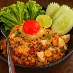 ข้าวผัดพริกเผาไข่เค็ม