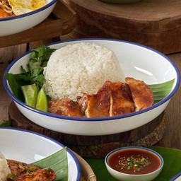 ข้าวหน้าไก่ย่างหนังกรอบ