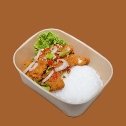 ข้าวยำไก่กรอบ