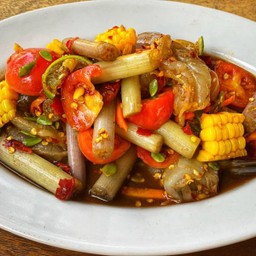 ข้าวโพดสายบัวกุ้งสดปลาร้า